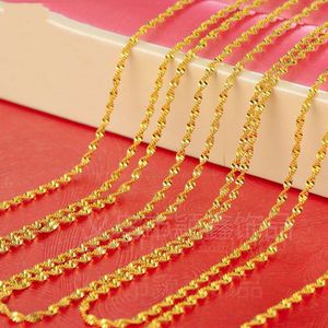 6 Pices Groothandel vrouwen Girls Wave Chain Fashion 18K Geel goud gevulde klassieke dunne kraagkraag 45 cm lang