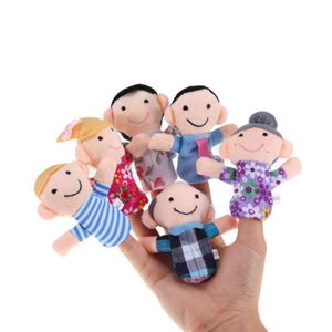 6 -delige familie Mermbers Finger Puppets Vertel verhaal aan kinderen Kid Gift Opa Grandma Papa Mama Brother Sister