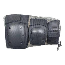 Set/kit de 6 piezas/kit negro de velcro patinador de hielo patinador de patinaje de patineta de la muñeca de muñeca muñeca muñeca muñeca protector de rodilla niños