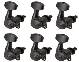 6 stuks 6R Tuning PEGS machinekoppen voor elektrische akoestische gitaar Black7202212