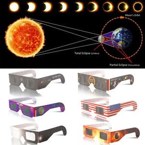 6 morceaux de papier lunettes d'éclipse solaire lunettes de soleil d'observation complète lunettes de cadrage résistantes aux UV d'éclipse solaire extérieure 3D 240307