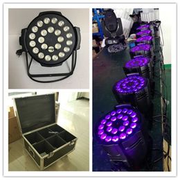 6 stuks met flightcase 24x18W 6in1 RGBWAUV LED PAR Lichtstadium LED Par Light 6in1 Indoor LED PAR CANSEN