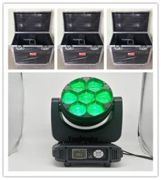 6 piezas de cabeza en movimiento Luces de viga LED 7x40W 4in1 RGBW LEAD MOVIMIENTO Lavado de lavado DJ con estuche de vuelo
