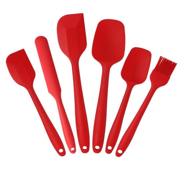 6 pièces ensemble de spatule en caoutchouc antiadhésive ensemble de spatule à pâtisserie en Silicone ensemble d'ustensiles de cuisine spatule résistante à la chaleur outils de cuisson TQQ 1556984