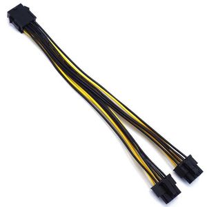 6 pin 8 tot dubbele PCIe 8 6 grafische kaart PCI Express Power Adapter GPU VGA Splitter Extension Cable