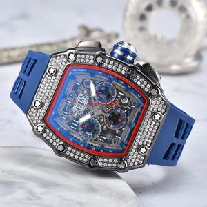 6 broches diamant automatique date 2022 édition limitée montre pour hommes marque de luxe pleine fonction montres à quartz bracelet en silicone KIS