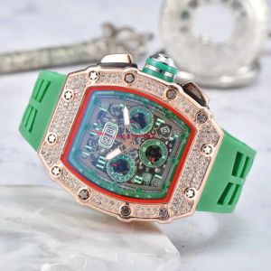 6-pins diamant automatisch datumhorloge Limited Edition herenhorloge Luxe volledig functionele quartzhorloges van topmerk Siliconen band291S