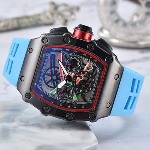 6-pins 2022 Automatische datum Watch Limited Edition Men Watch Top Brand Luxury Full-Full-Full-Full-Full-Full-Quartz Watch Silicone Strap 147