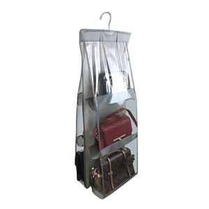 6 Pocket opbergmanden opvouwbare hangende handtas Organizer Garderobe Kast Transparante tas Deur Wall Clear diverse schoenzakhanger Pouc ZXF34