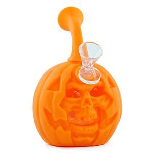 6 inch glazen bong siliconen pijp bongs waterpijp pompoen water pijpen halloween roken dab rigs hittebestendige bubbler gunstige prijs