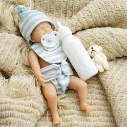 6 "Rebron Girl Micro Preemie Cuerpo completo Silicona Baby Doll Mini Reborn Sorpresa Niños Juguetes antiestrés AA220325