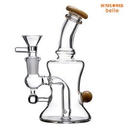 6 "Tall Glass Bong Smoke Pipe à eau Heady Tube avec bol Oil Rig Diffuseur Percolateur Bubbler Hookah 1124