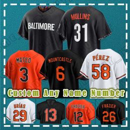 6 Ryan Mountcastle Camiseta de béisbol 3 Jorge Mateo Baltimores Kyle Bradish Adley Rutschman Ramón Urias Anthony Santander Cal Ripken Jr Adam Frazier Yennier Cano