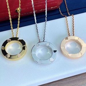 6 vis Colliers femmes en acier inoxydable couple cercle Pendentif bijoux sur le cou mode Noël Saint Valentin Cadeaux pour femme en gros