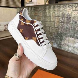 6-schoenen dames Designer schoenen Reizen lederen veterschoenen mode dame Platte hardlooptrainers Letters damesschoen platform heren gym sneakers