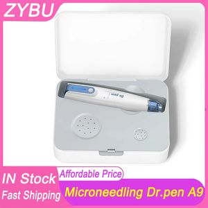 Stylo Derma facial à contrôle de 6 vitesses, Machine de beauté pour soins de la peau, Microneedling, Dermapen Dr.pen Ultima A9, tampon MTS, outil de mésothérapie du visage à aiguille avec 2 cartouches