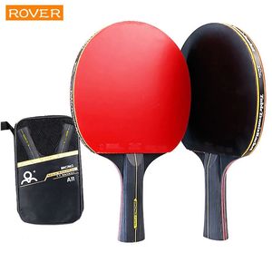 Racket de tennis de table 6 étoiles 2pcs Ping Ping Pong Set Pimplesine Rubber Hight Quality Blade Bat Paddle with Bag 240509