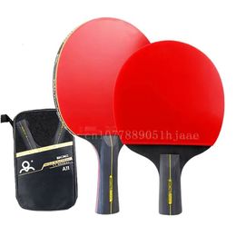 6 étoiles Table Tennis Racket Professional Ping Pong Set Pimplesine Rubber Hight Quality Blade Bat Paddle with Bag Pallets 240524