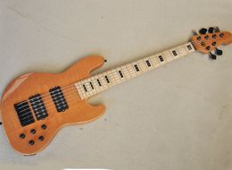 Guitare basse électrique 6 cordes en frêne avec touche en érable à circuit actif 22 frettes