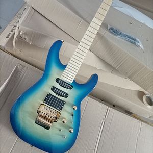 Guitare électrique bleue 6 cordes avec micros EMG Floyd Rose Maple Fretboard personnalisable