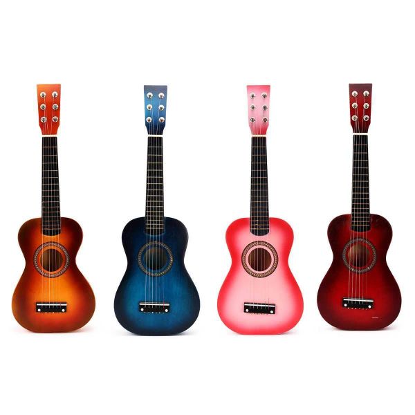 6 cordes enfants en bois guitare acoustique Instrument de musique jouet début éducatif jouets d'apprentissage enfants jouet cadeaux 4 couleurs 23 235u