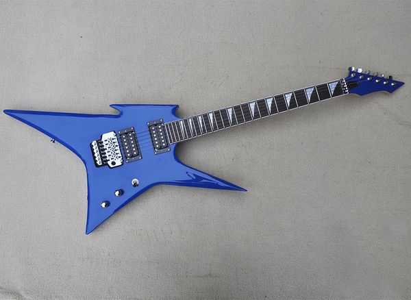 Guitarra eléctrica de 6 cuerdas, color azul oscuro, con diapasón de palisandro Floyd Rose