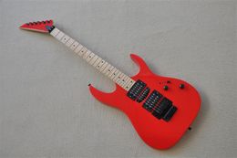 Guitare électrique 6 cordes avec corps rouge, manche en érable noir, offre un service personnalisé