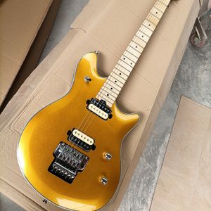 Guitare électrique 6 cordes dorées avec Humbuckers Floyd Rose Maple Fretboard personnalisable