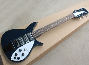 Guitare électrique bleu marine à 6 cordes avec touche en palissandre, longueur d'échelle de 527 mm