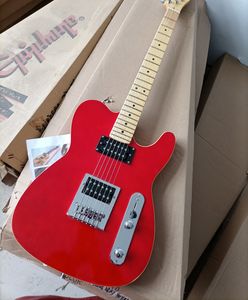 Guitare Electrique Rouge 6 Cordes avec Humbuckers Touche Erable Personnalisable