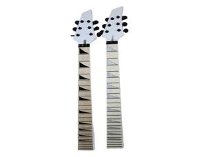 6 Strings White Headstock Electric Guitar Neck met zwarte tunersmaple Bingerban wordt aangepast als verzoek4841530