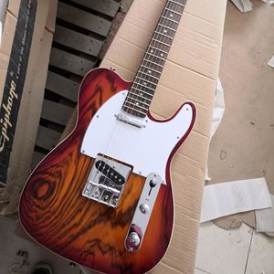6 strijkers Zebra Wood Electric Guitar met White Pickguard Rosewood Fletboard aanpasbaar