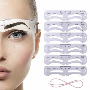 6 Stijl Fixeerbare Wenkbrauwstencil Grooming Shaper Sjabloon Herbruikbare Stickers Make Up Gereedschap Voor Eye Brow Stempel Cosmetische W8UU #