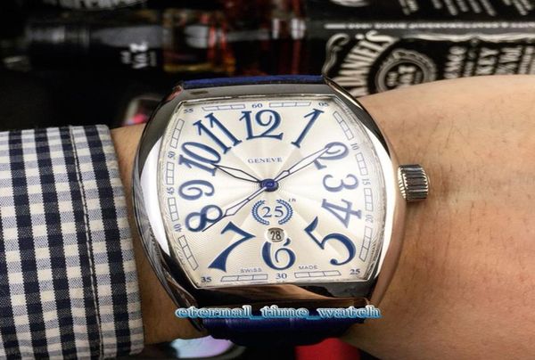 6 Estilo Casablanca de alta calidad 8880 C DT White Dial White Steel Case de acero automático Mecáneos Matriz de cuero azul Luxry WA2392346