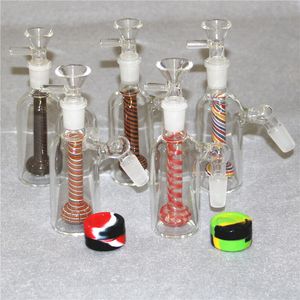 6 stijlen 5,5 inch 14 mm Glas Ash Catchers kommen waterpijp 45 90 graden Pyrex Reclaim Adapter Catcher Percolators voor glazen waterbongs Olie Dab Rigs