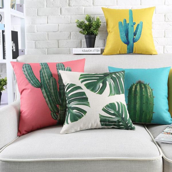 6 styles Cactus Ananas Coussin Couvre Feuille De Palmier Oreillers Cas Plante Tropicale Taie D'oreiller 45X45cm Chambre Canapé Décoration