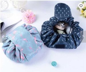 6 Styles Drawstring Cosmetic Bag Large Capacity Travel Portable Lazy Cosmetic Bags Cartoon Make Up Pouch