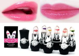 6 styles fleur Crystal Jelly Lipstick Magic Temperature Change Couleur Couleur Baume de lèvres Batom Mate Maquiagem Maquillaje3783481