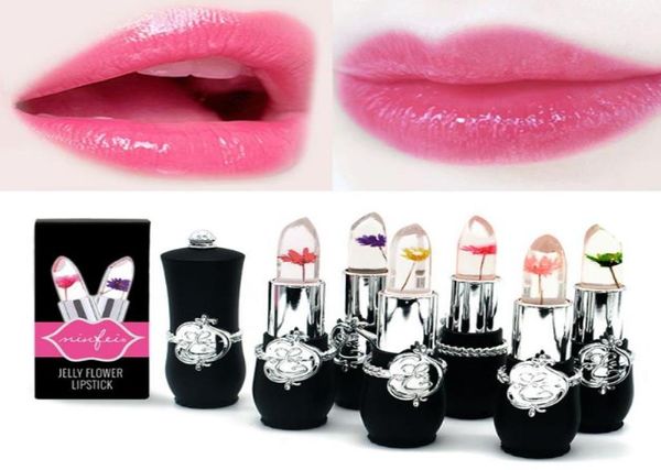 6 estilos Flower Crystal Jelly Lipstick Magic Cambio de color Bálsamo Lip Balm Balm Batom Mate Maquiagem MaquillaJe3783481