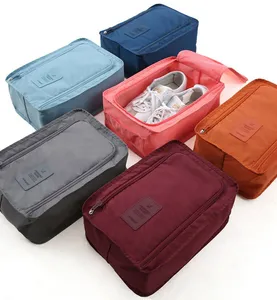 Bolsa de almacenamiento de viaje al aire libre, bolsa de zapatos pequeña plegable portátil, bolsas de zapatos de nailon impermeables multifuncionales para viajes en la playa