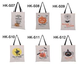 6 stijlen Grote Halloween Tote Bags Party Canvas Trick Or Treat Handtas Creative Festival Spider Candy Gift Bag voor Kinderen FT09