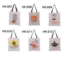 6 styles grands sacs fourre-tout d'Halloween Party Canvas Trick Or Treat Handbag Creative Festival Spider Candy Gift Sac RRB15554