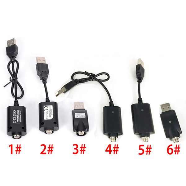 Chargeur USB 6 styles mâle femelle Ego 510 fil Mod Evod câble USB mince pour chargeurs de Batteries de préchauffage sans bouton