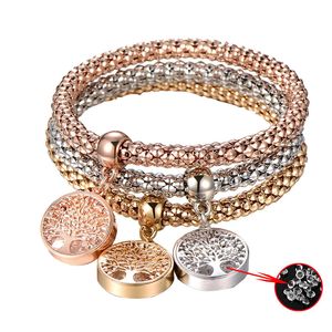 6 Styles nouveauté Vintage autrichien strass couleur or bracelets porte-bonheur bijoux pop-corn chaîne bijoux pour femmes