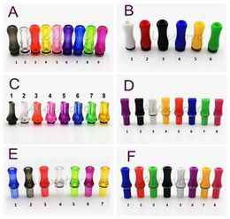 6 Styles conseils d'égouttement en plastique 510 pointe de fil Ego embout coloré plat transparent driptip à vendre clearomiseur rda vape ZZ