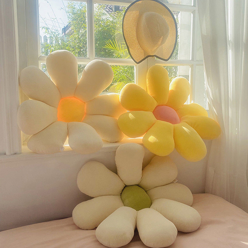 6 estilos travesseiros de girassol pequenos almofadas de margarida pétalas flores fofas presentes de aniversário 40 cm decorações de casa material de escritório