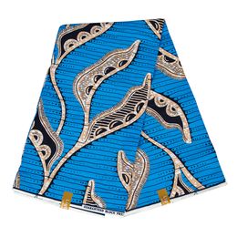 6 yardas de tela africana Patrones geométricos Ankara Polyester Farbic para coser tela de impresión de cera FP6592