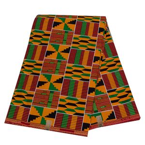 6 yardas Ankara Fabric African Real Wax Impresión Cotton 100% African Fabrics For Women Vestido Fabricación 24FS1380
