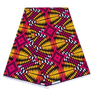 6 yards Ankara Fabric African Were Wax Print Cotton 100% Nieuw ontwerp Afrikaanse stof voor damesjurkstof 24fs1543