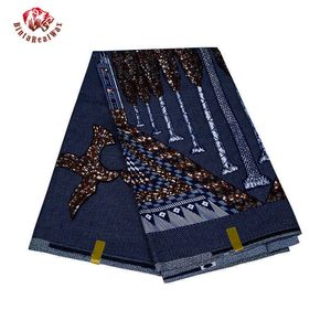 6 Yards/lot Ankara Polyester Farbic paysage motif matériel pour couture manuelle tissu africain pour hommes vêtements FP6362 210702